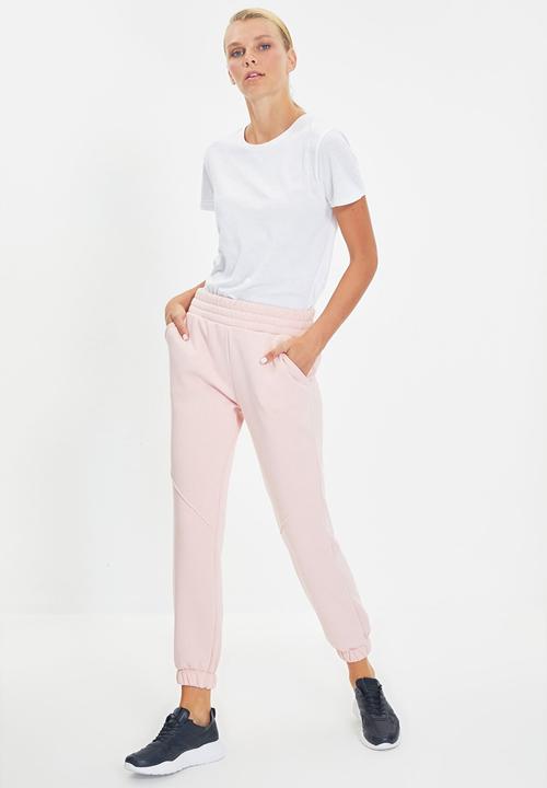 Trendyol - Basic jogger sweatpants - powder pink
