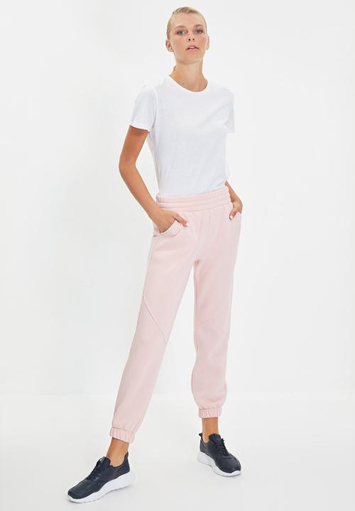 Trendyol - Basic jogger sweatpants - powder pink