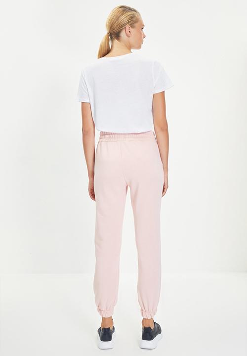 Trendyol - Basic jogger sweatpants - powder pink