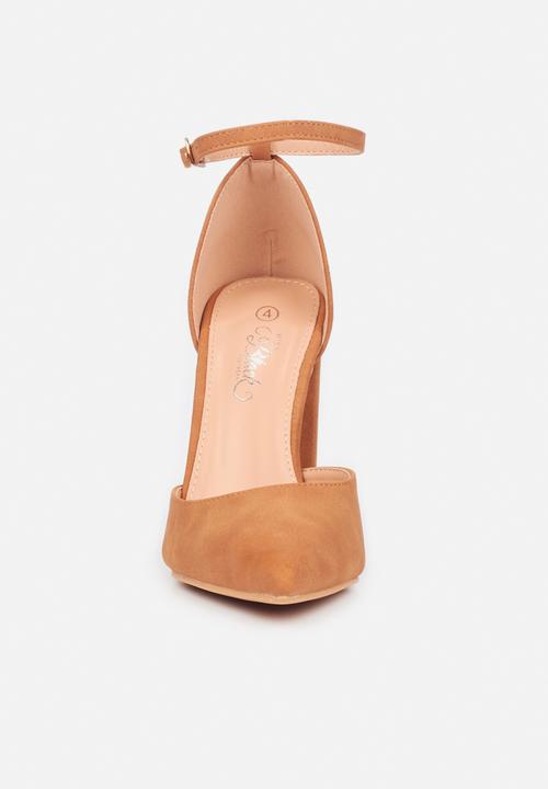 Miss Black - Criss3 ankle strap heel - tan