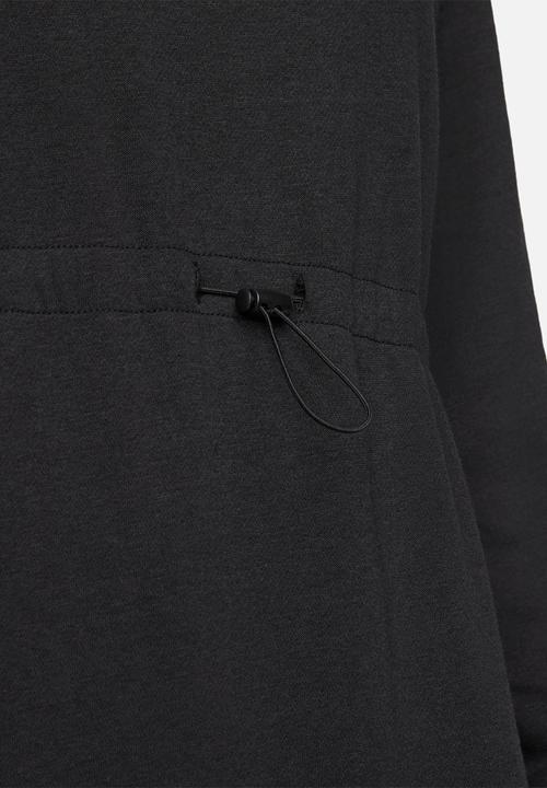 Nike - Nsw icon fleece long sleeve dress - black & white