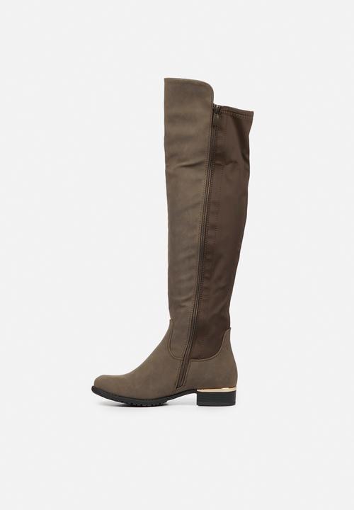 Miss Black - Hadar3 over the knee boot - olive