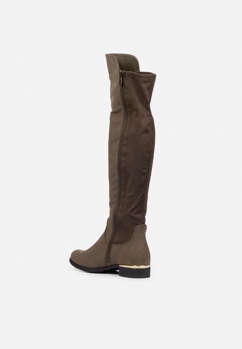 Miss Black - Hadar3 over the knee boot - olive
