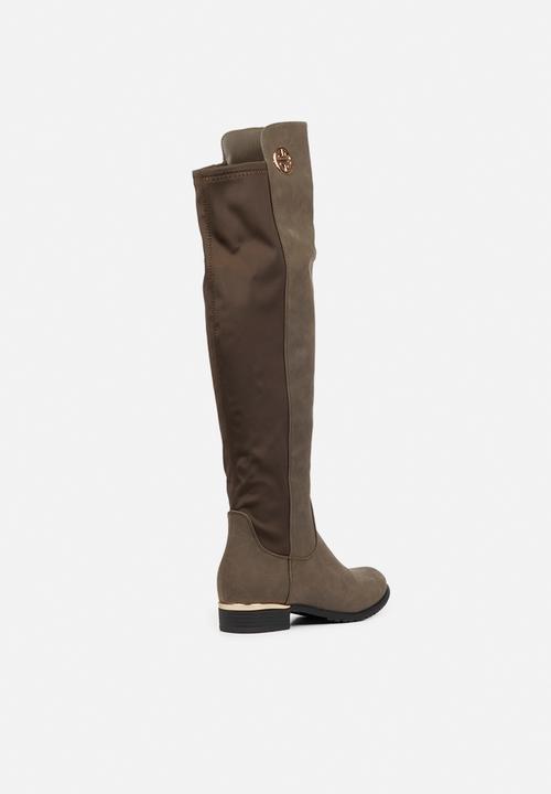 Miss Black - Hadar3 over the knee boot - olive