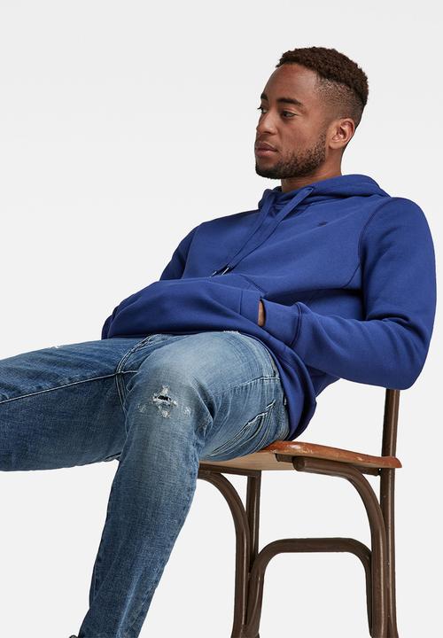 G-STAR - Premium core long sleeve hooded sweater - ballpen blue