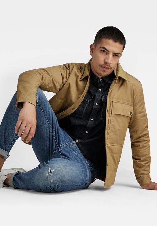 G-STAR - Postino quilted overshirt - fennel seed