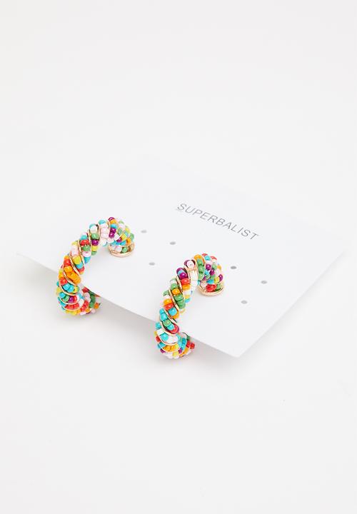 Superbalist - Dora beaded hoop earrings - multi