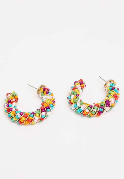 Superbalist - Dora beaded hoop earrings - multi