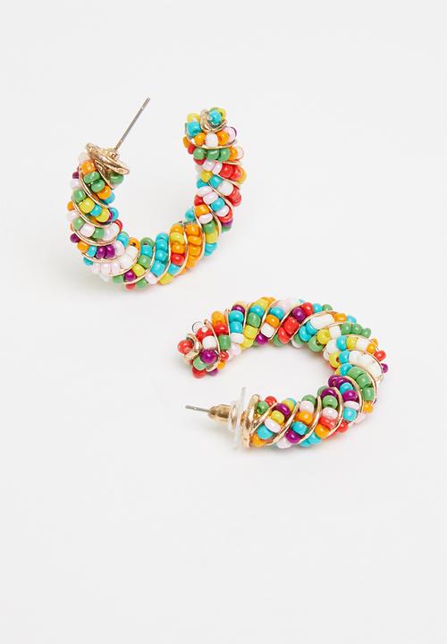 Superbalist - Dora beaded hoop earrings - multi