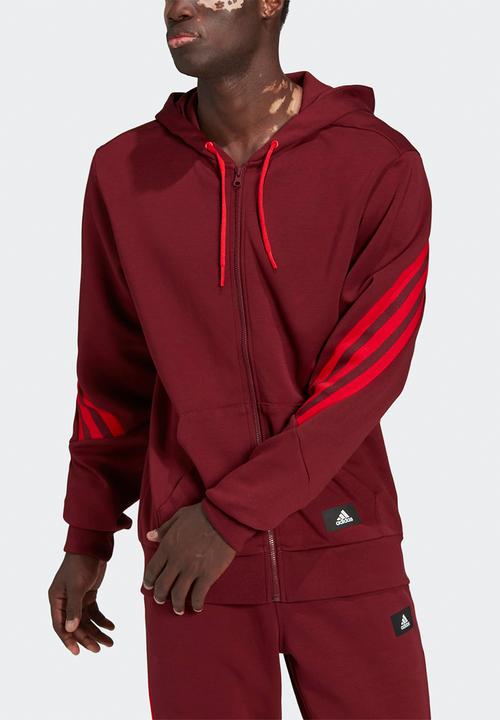 adidas Performance - Future Icons 3-Stripes Full-Zip Hoodie - shadow red