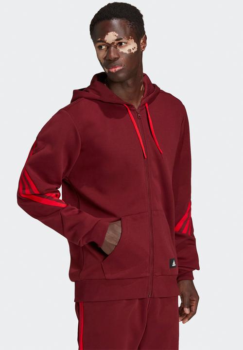 adidas Performance - Future Icons 3-Stripes Full-Zip Hoodie - shadow red