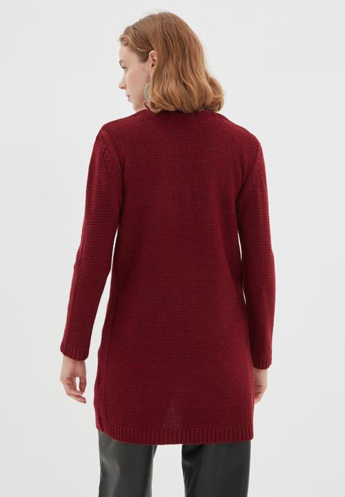Trendyol - Pocket detailed cardigan - burgundy