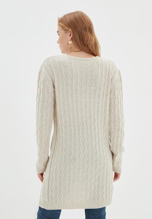 Trendyol - Pocket detailed cardigan - stone
