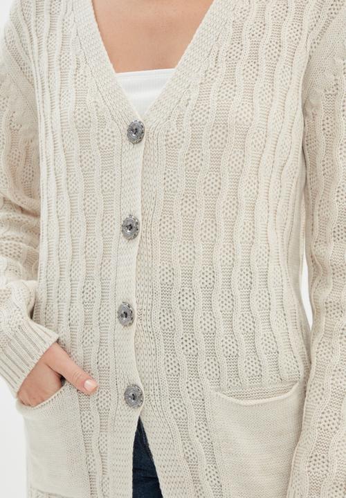 Trendyol - Pocket detailed cardigan - stone