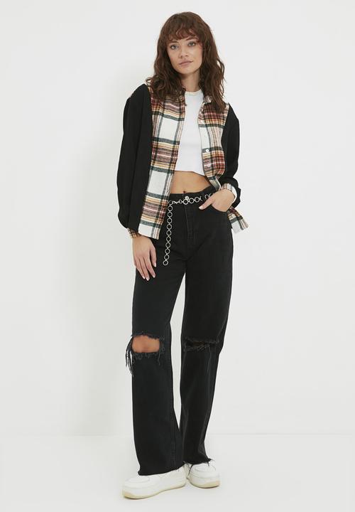 Trendyol - Square detailed plaid jacket shirt - multi
