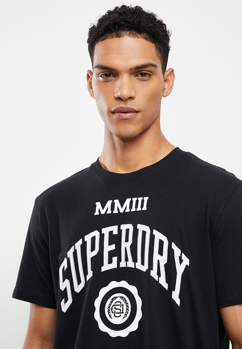 Superdry. - Varsity arch tee - black