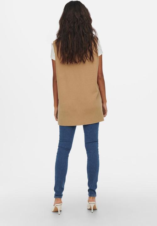 ONLY - Dallas v-neck vest - burro