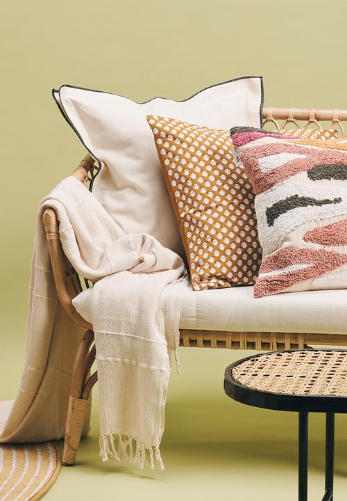 Sixth Floor - Grover rattan bench - natural & black