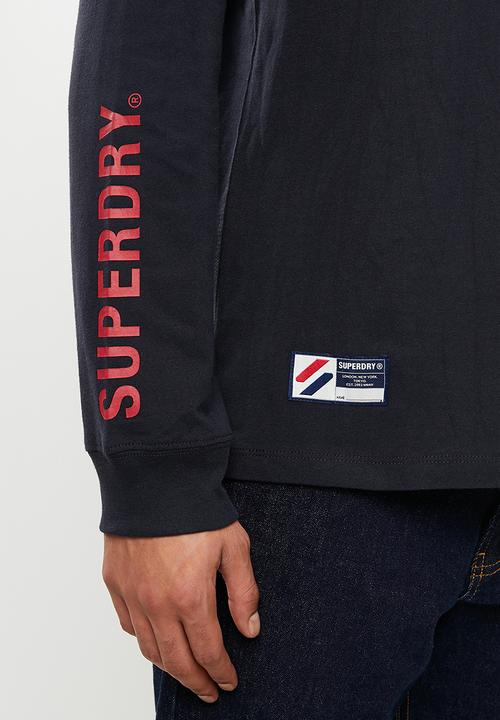 Superdry. - Superdry code logo che long sleeve top - deep navy