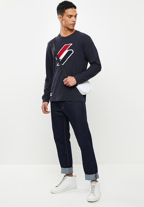 Superdry. - Superdry code logo che long sleeve top - deep navy