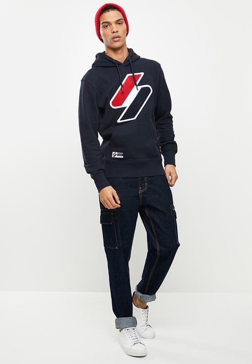 Superdry. - Superdry code logo che hood - deep navy
