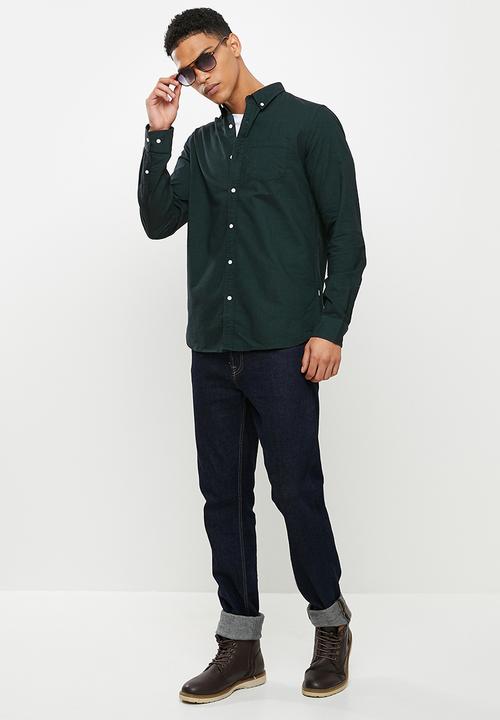 Superdry. - Studios uni oxford shirt - jungle green