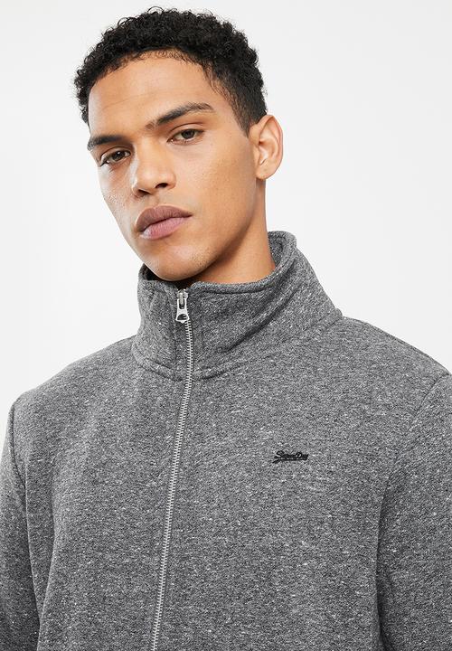 Superdry. - Vintage logo emb zip track - dark charcoal