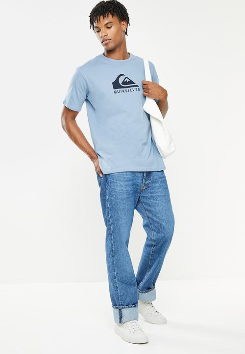 Quiksilver - Corp logo short sleeve tee - fadded denim