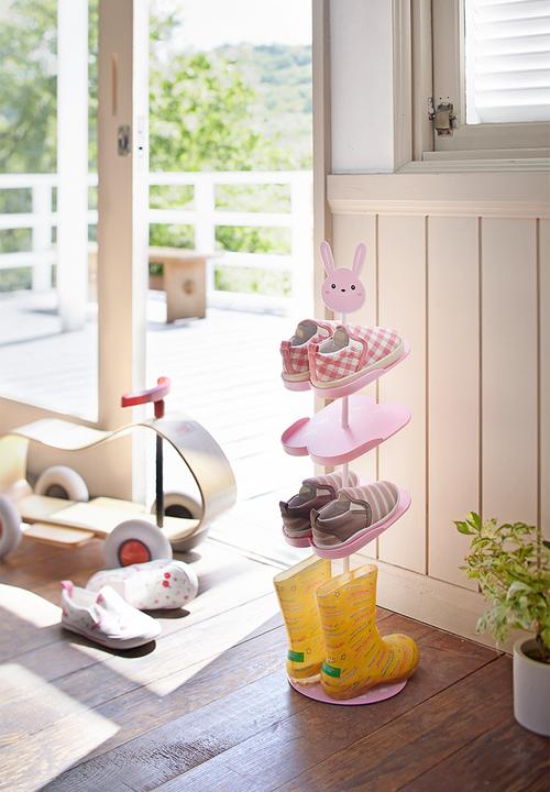 Yamazaki - Kids shoe rack rabbit - pink