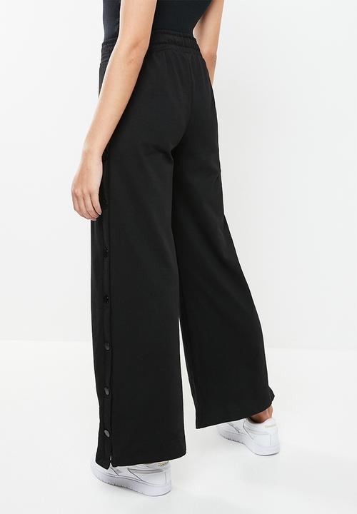 Trendyol - Snap detailed wideleg slim knitted sweatpants  - black