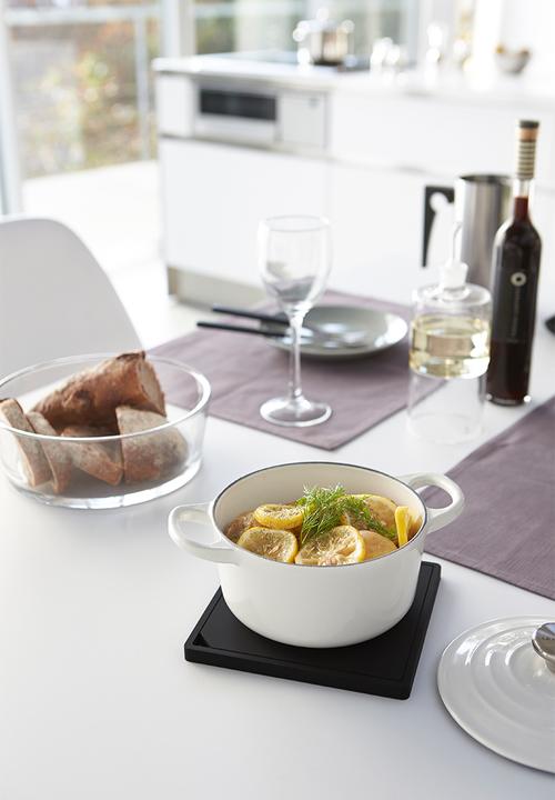 Yamazaki - Tower silicone pot mat - black