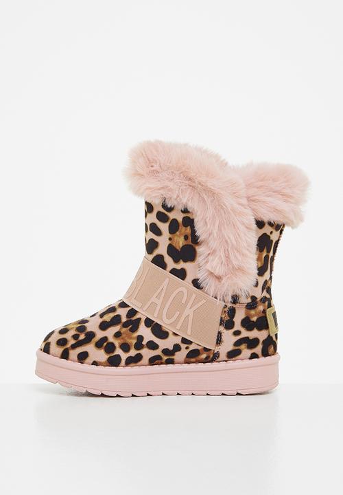 Little Miss Black - Rae girls snug boots - pink