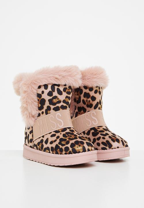 Little Miss Black - Rae girls snug boots - pink