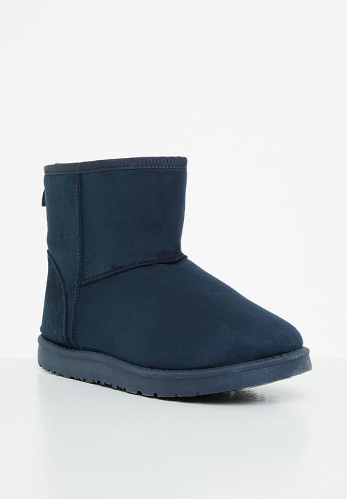 Jada - Faux shearling ankle bootie - navy
