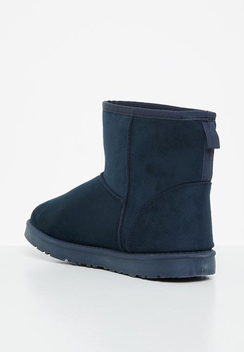 Jada - Faux shearling ankle bootie - navy