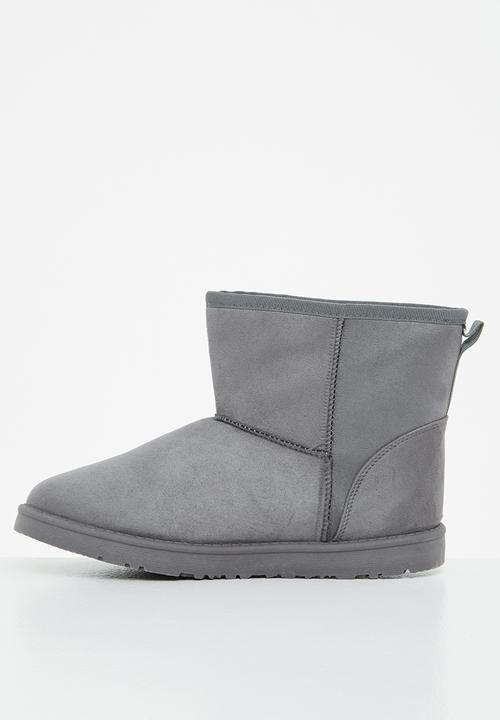 Jada - Faux shearling ankle bootie - grey