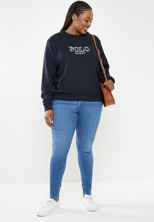 POLO - Plus wmn logo sweater - navy