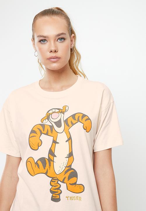 Cotton On - Boyfriend fit cny graphic lcn tee - lcn dis tigger oversized/white sand