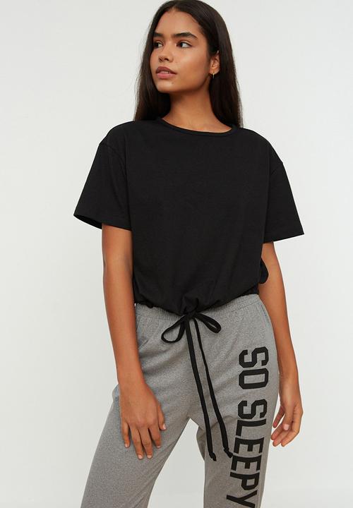 Trendyol - Knit pajamas set - black & grey 