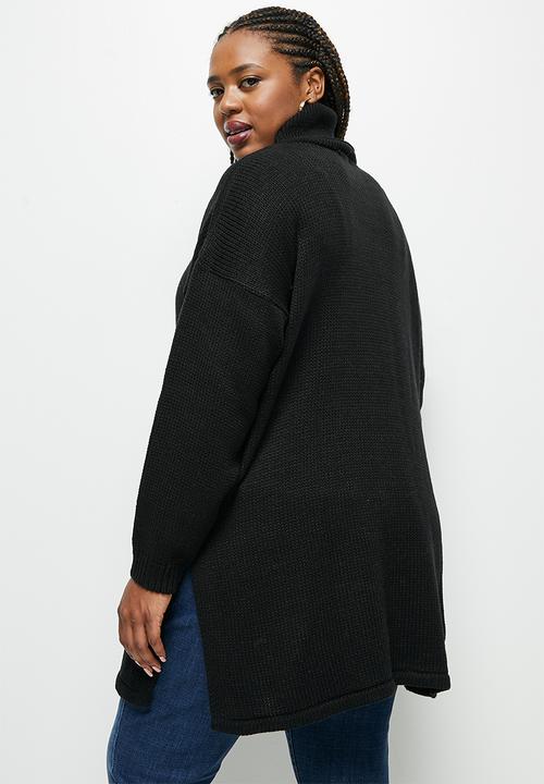 edit Plus - Longline fuzzy jumper - black