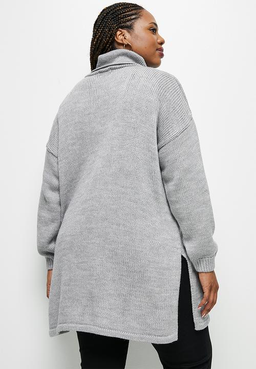 edit Plus - Longline fuzzy jumper - silver grey
