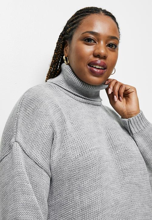 edit Plus - Longline fuzzy jumper - silver grey