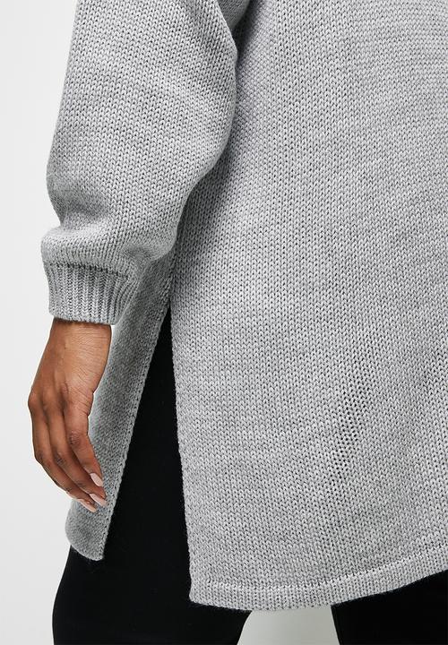 edit Plus - Longline fuzzy jumper - silver grey