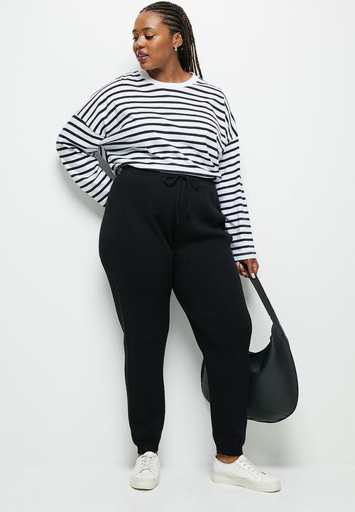 edit Plus - Knitwear harem pant - black