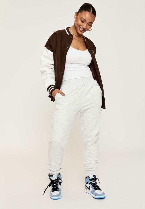 Supré  - Erica slim fit track pant - light grey marle