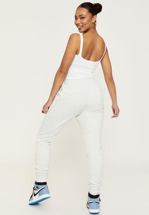 Supré  - Erica slim fit track pant - light grey marle