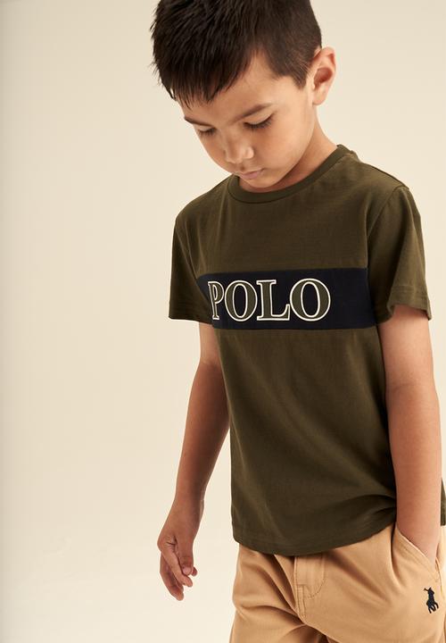 POLO - Boys cut & sew ss printed tee - olive