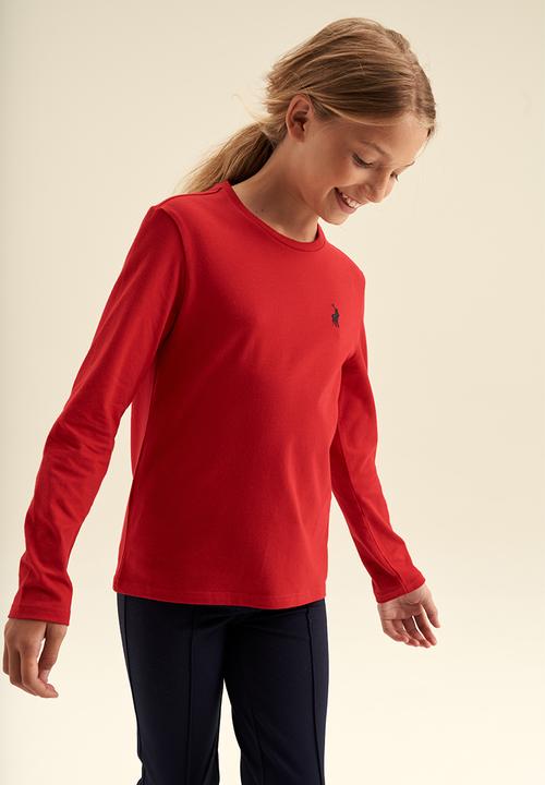 POLO - Girls classic long sleeve tee - red