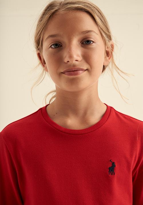 POLO - Girls classic long sleeve tee - red