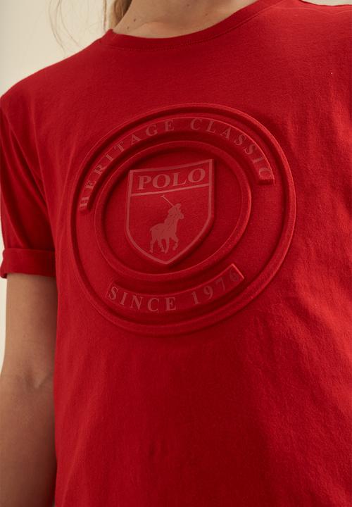 POLO - Girls embossed short sleeve tee - red